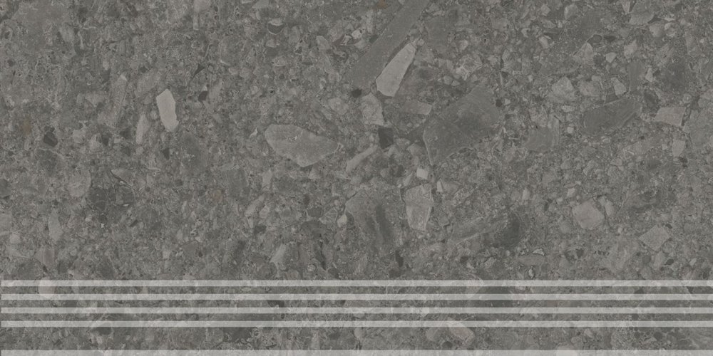 Kerama Marazzi Ступень Чеппо ди Гре антрацит матовый обрезной 30x60 / Основное большое изображение
