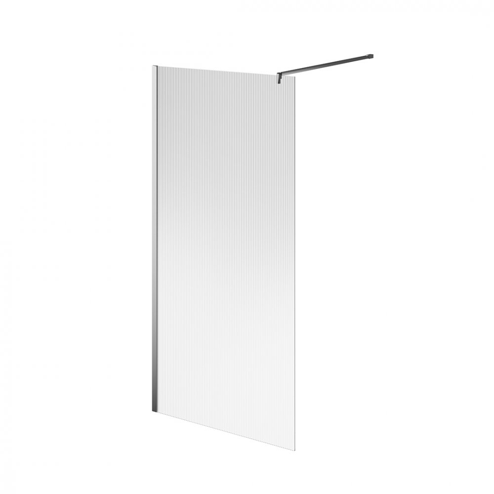 Kerama Marazzi CT.100.WI.CR Душевая перегородка CRISTALLO с рифленым стеклом, 100х210, хром / Основное большое изображение