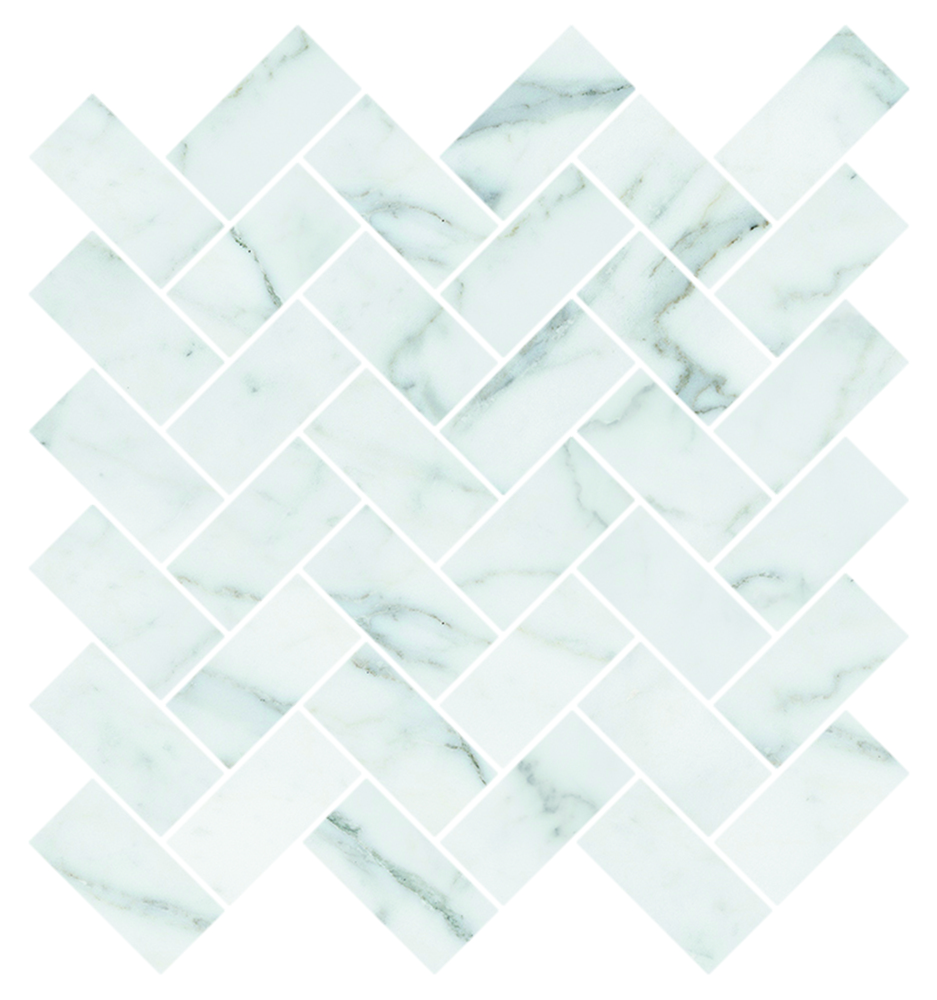 Kerranova Мозаика Marble Trend Carrara шеврон матовый / Основное большое изображение