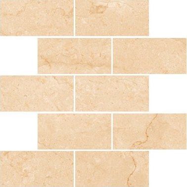 Kerranova Мозаика Marble Trend Crema marfil Лаппатированный, прямоугольник / Основное большое изображение
