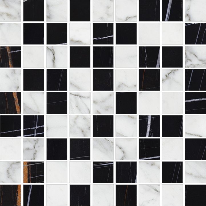 Kerranova Мозаика Marble Trend Nero Dorato , квадрат / Основное большое изображение