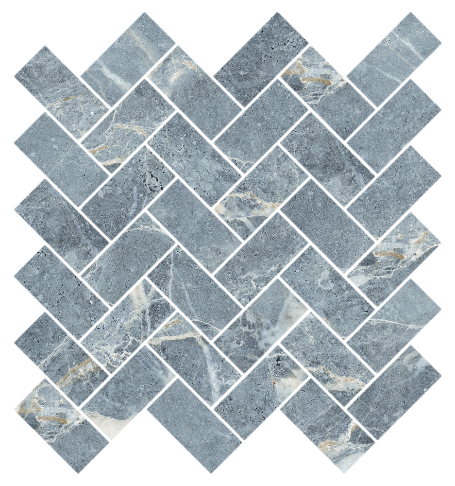 Kerranova Мозаика Marble Trend Silver River шеврон лаппатированный / Основное большое изображение