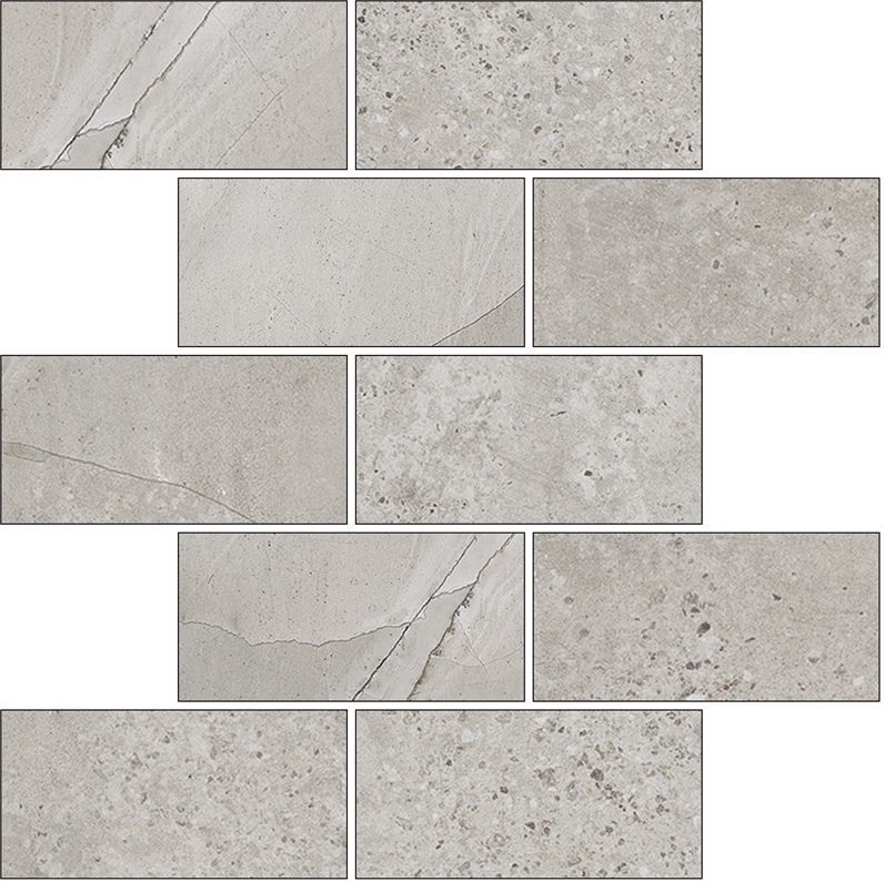 Kerranova Мозаика Marble Trend Limestone Лаппатированная, прямоугольник / Основное большое изображение