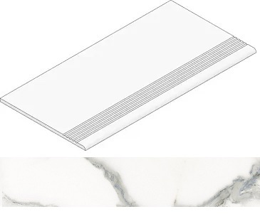 Kerranova Ступень Iceberg Бело-голубой/White blue Лаппатированный 29,4x60 / Основное большое изображение