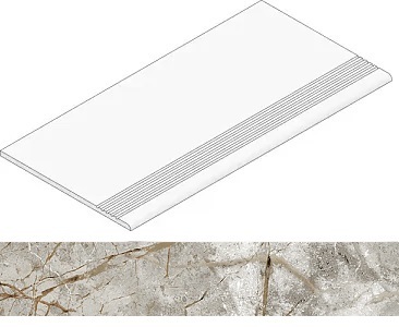 Kerranova Ступень Iceberg Серый/Grey Лаппатированный 29,4x120 / Основное большое изображение