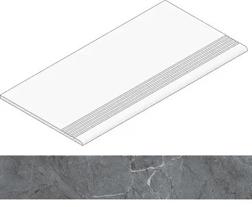 Kerranova Ступень Skala Dark Grey/Темно-серый Лаппатированный 29,4x120 / Основное большое изображение