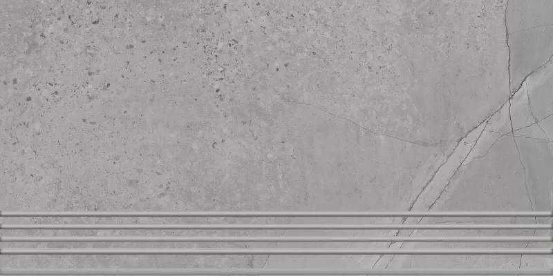 Kerranova Ступень Marble Trend Silver River лаппатированный 29,4x60 / Основное большое изображение