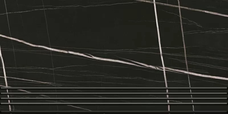 Kerranova Ступень Marble Trend Nero dorato матовый 29,4x60 / Основное большое изображение