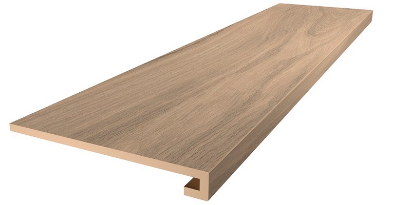 Kerama Marazzi Ступень клееная Монтиони бежевый тёмный матовый обрезной 33x119,5x0,9 / Основное большое изображение