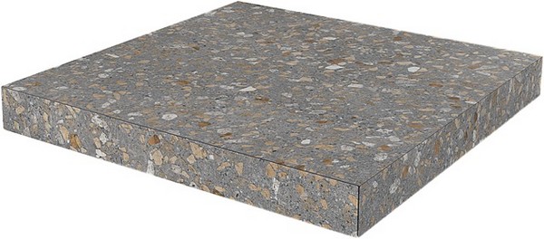 Kerama Marazzi Ступень угловая клееная Терраццо коричневый  33x33x0,9 / Основное большое изображение