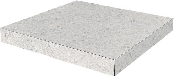 Kerama Marazzi Ступень угловая клееная Терраццо серый светлый  33x33x0,9 / Основное большое изображение