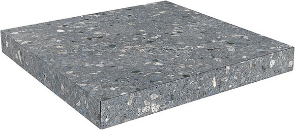 Kerama Marazzi Ступень угловая клееная Терраццо серый темный 33x33x0,9 / Основное большое изображение