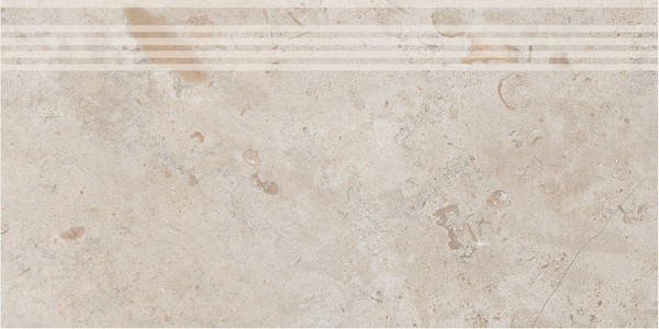 Kerama Marazzi Ступень Про Лаймстоун бежевый темный натуральный обрезной 30x60x0,9 / Основное большое изображение