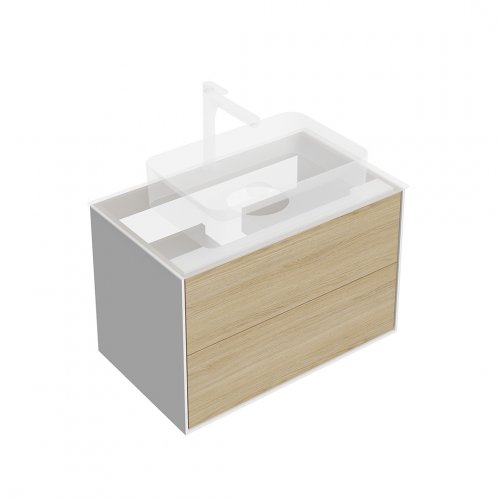 KMPMCb80MVc2 Тумба Plaza Modern/Плаза Модерн подвесная 80, push, 2 ящика, дуб виченца
