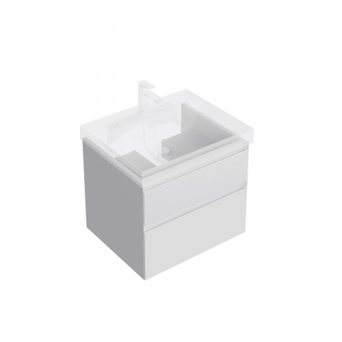Тумба Cubo/Кубо подвесная с ящиками 60, белая матовая