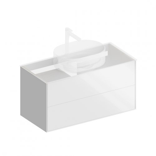 Тумба Plaza Modern/Плаза Модерн подвесная 100 белый 2 ящика